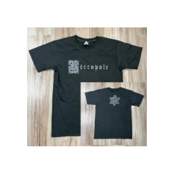 NECROPOLE - silver logo. Dark grey T-SHIRT z NH. Rozmiar L